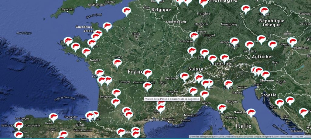 Carte des événements du world fish migration day Carte des événements du world fish migration day
