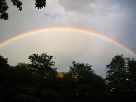 arc en ciel sur la Nive au Pays Basque