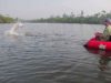 Pêche à  la mouche du tarpon ….. en float tube ! Du délire !!